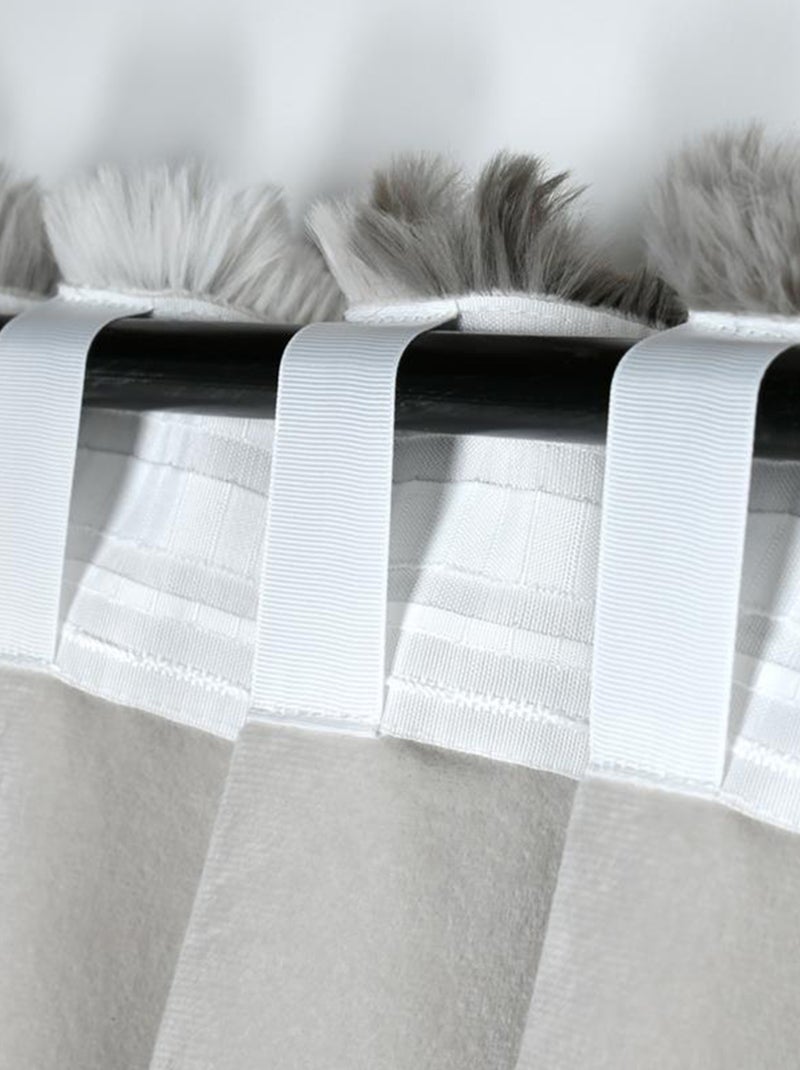 Rideau imitation fourrure ultra doux Gris perle - Kiabi