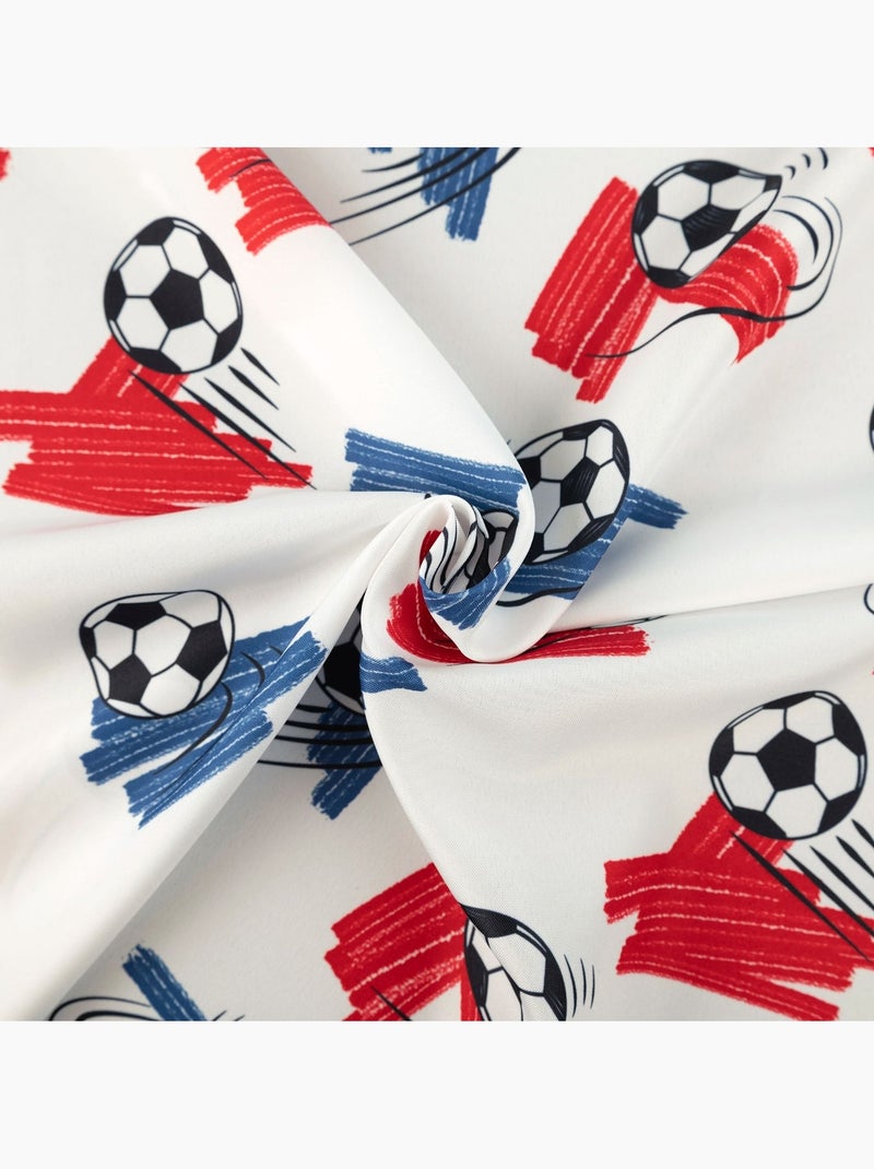 Rideau imprimé football tamisant Blanc - Kiabi