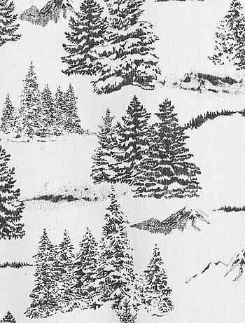 Rideau imprimé montagne en coton recyclé