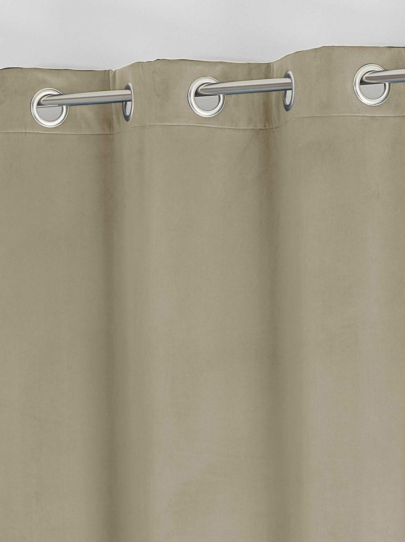 Rideau isolant et occultant en velours doublé polaire Beige - Kiabi