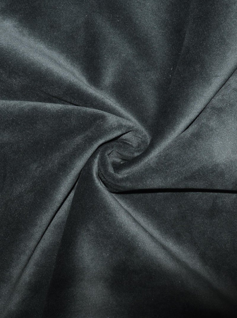 Rideau isolant et occultant en velours doublé polaire gris anthracite - Kiabi