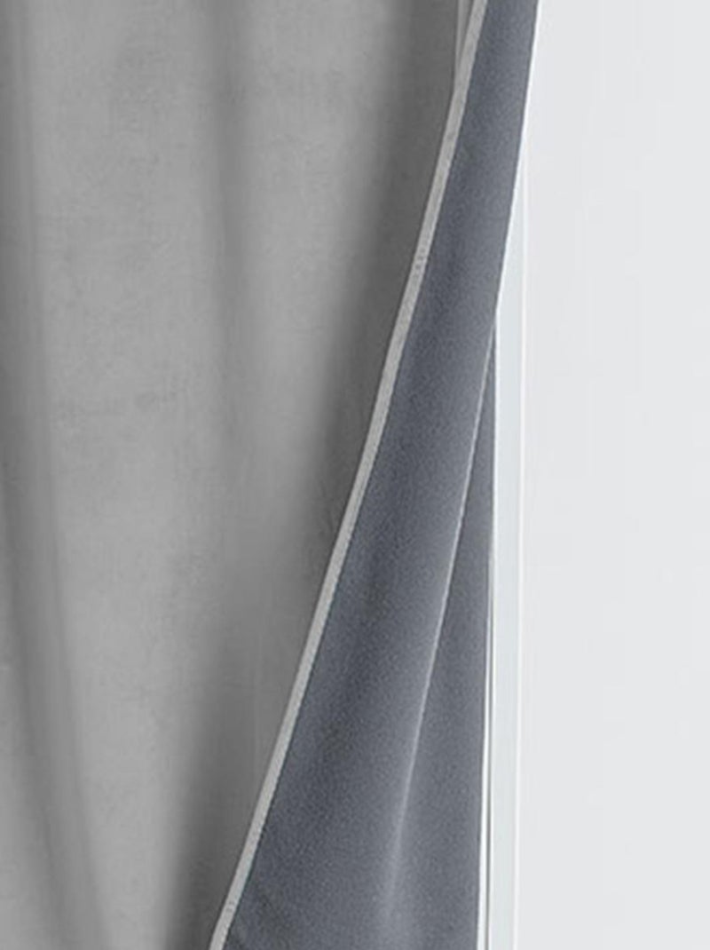 Rideau isolant et occultant en velours doublé polaire Gris perle - Kiabi