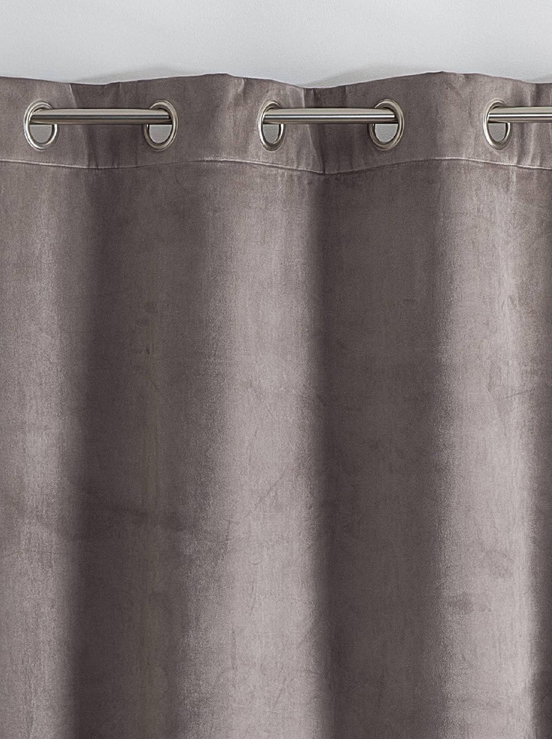 Rideau isolant et occultant en velours doublé polaire Taupe - Kiabi