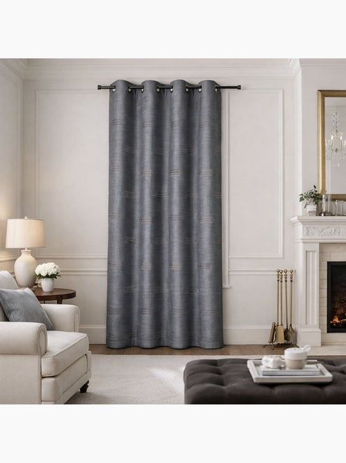 Rideau jacquard à formes géométriques et œillets - Kiabi