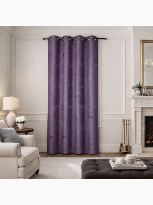 Rideau jacquard à formes géométriques et œillets - Kiabi