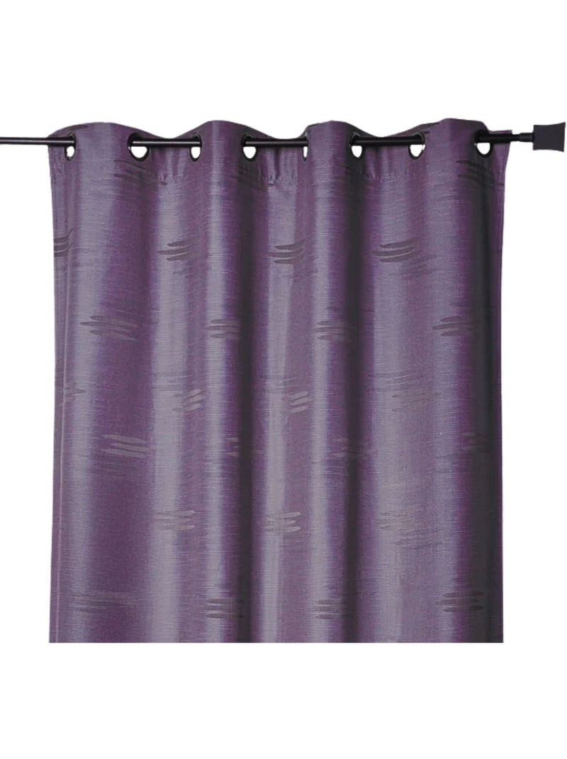 Rideau jacquard à formes géométriques et œillets Violet prune - Kiabi