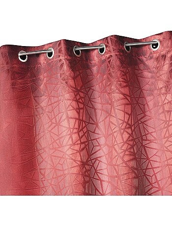 Rideau jacquard à imprimés et rayures verticales