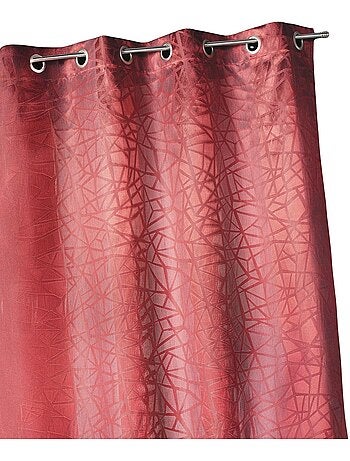 Rideau jacquard à imprimés et rayures verticales