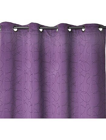 Rideau jacquard à motif géométrique et œillets