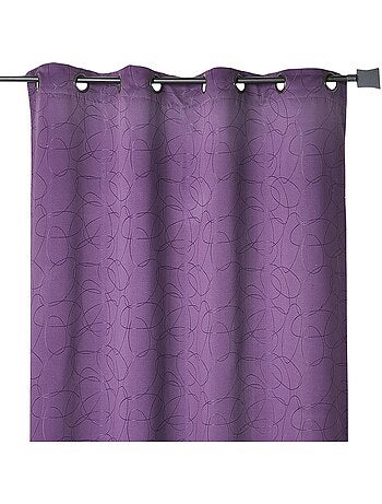 Rideau jacquard à motif géométrique et œillets