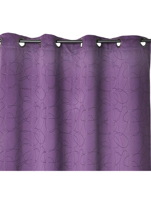 Rideau jacquard à motif géométrique et œillets - Kiabi