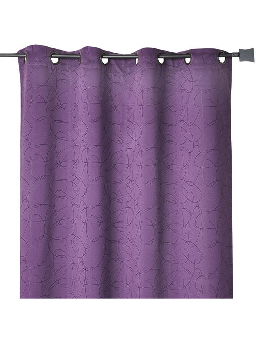 Rideau jacquard à motif géométrique et œillets - Kiabi