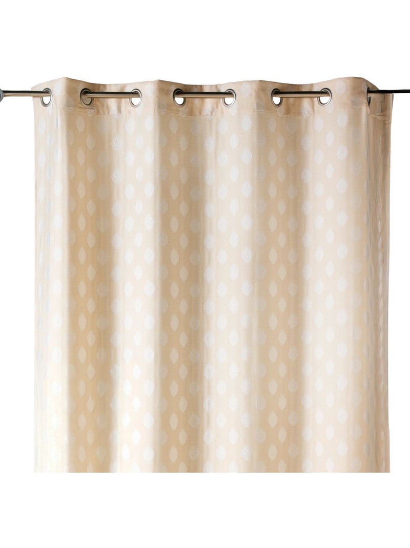 Rideau jacquard à motifs arrondis poids Ivoire - Kiabi