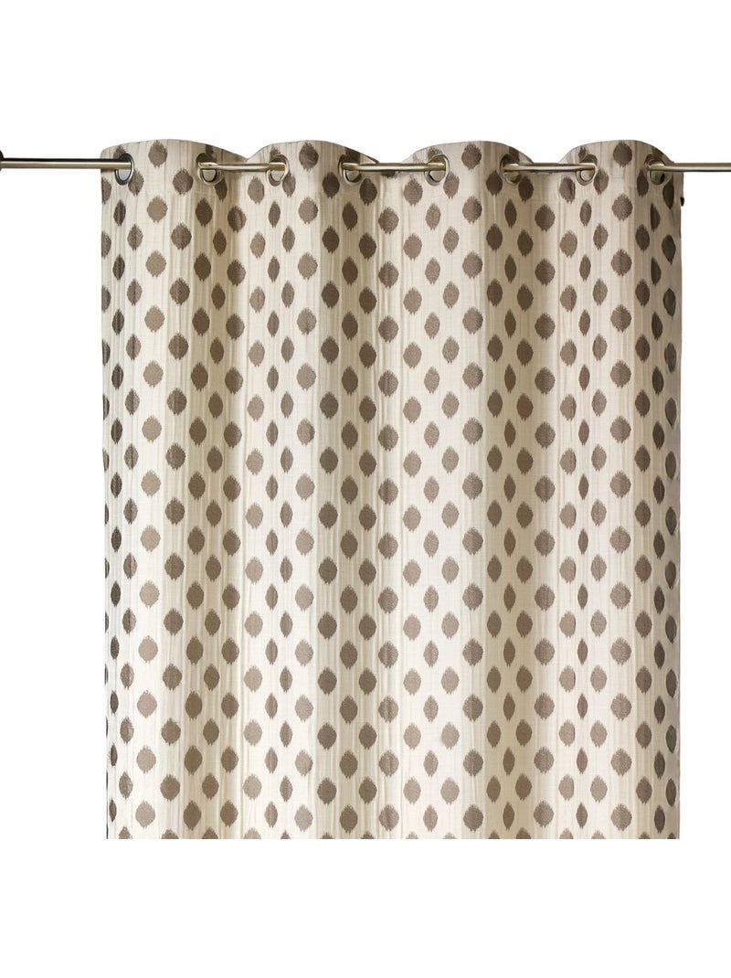 Rideau jacquard à motifs arrondis poids Marron glacé - Kiabi