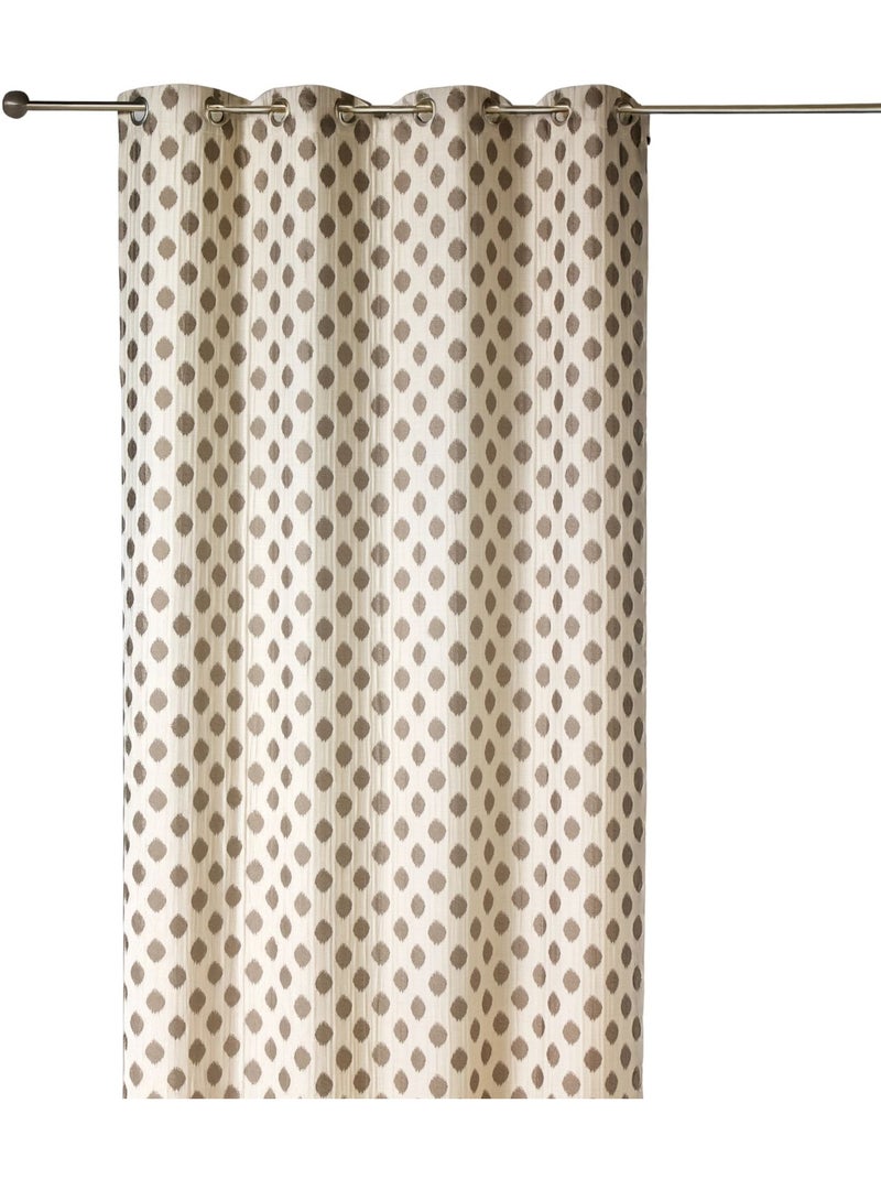 Rideau jacquard à motifs arrondis poids Marron glacé - Kiabi