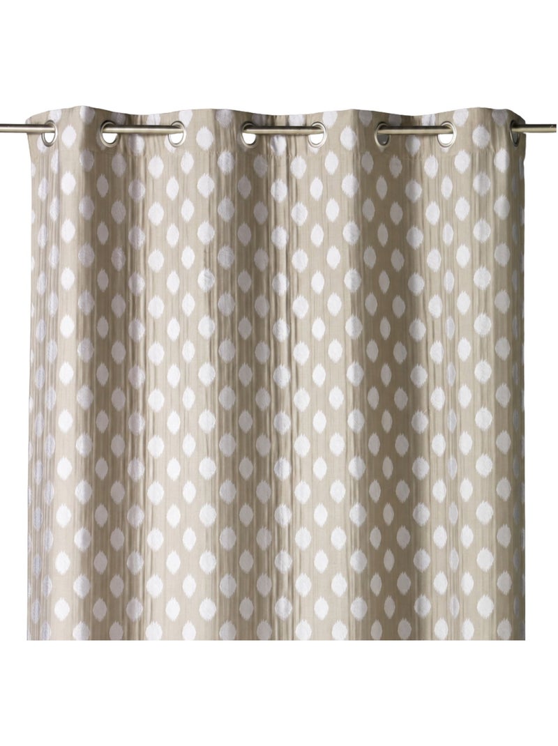 Rideau jacquard à motifs arrondis poids Taupe - Kiabi