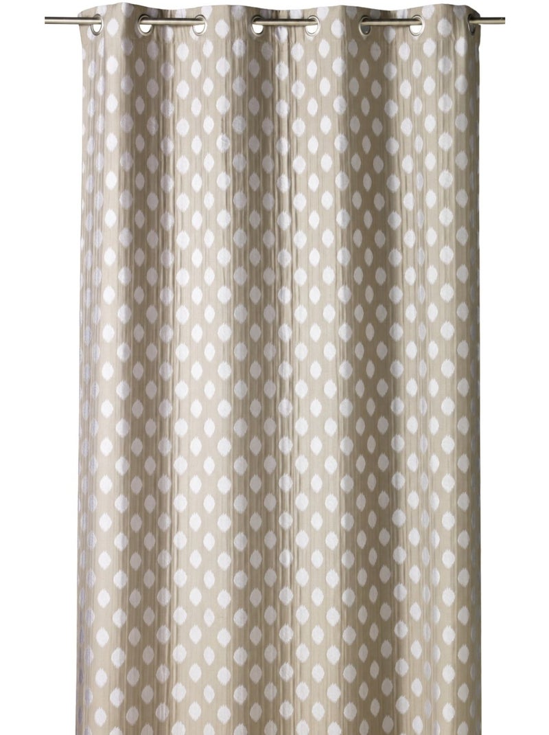 Rideau jacquard à motifs arrondis poids Taupe - Kiabi