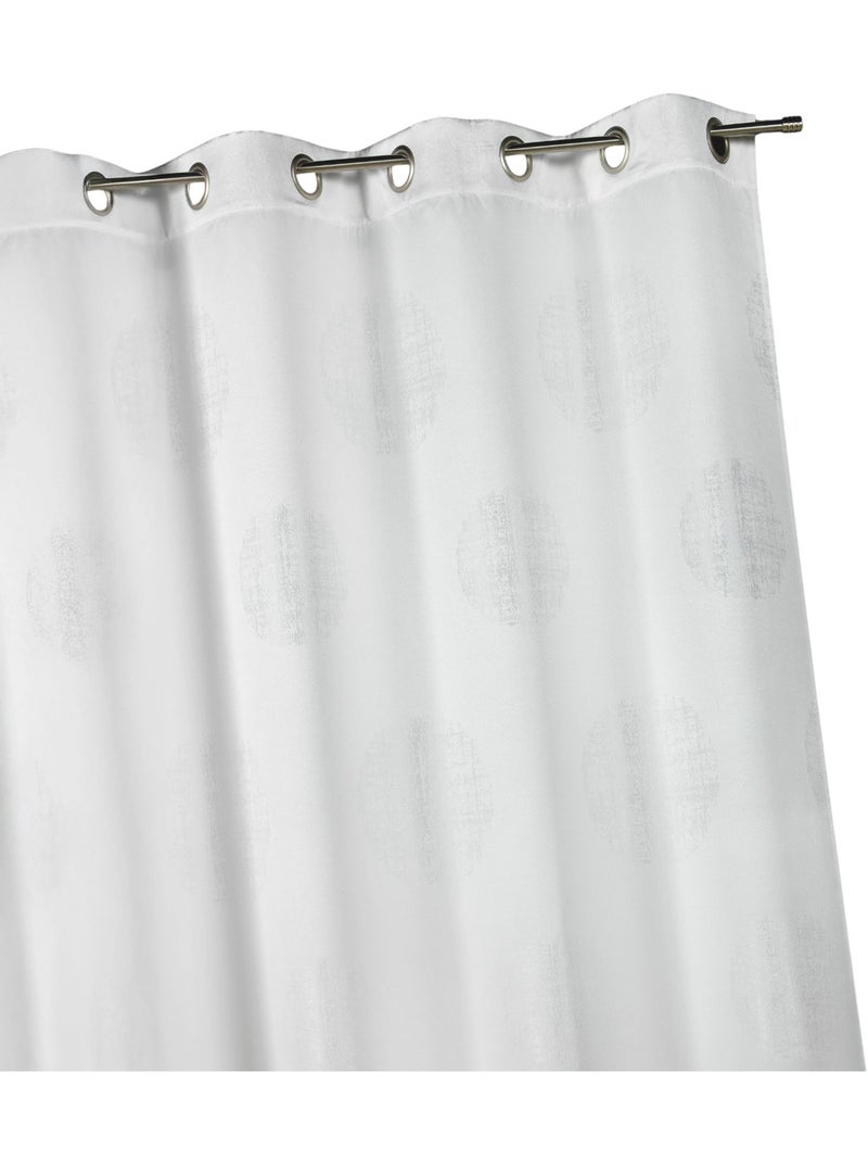 Rideau jacquard à motifs ronds chinés Blanc - Kiabi