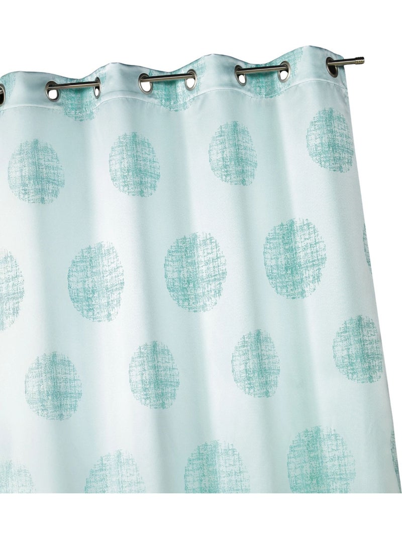 Rideau jacquard à motifs ronds chinés Bleu turquoise - Kiabi