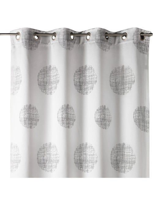 Rideau jacquard à motifs ronds chinés - Kiabi