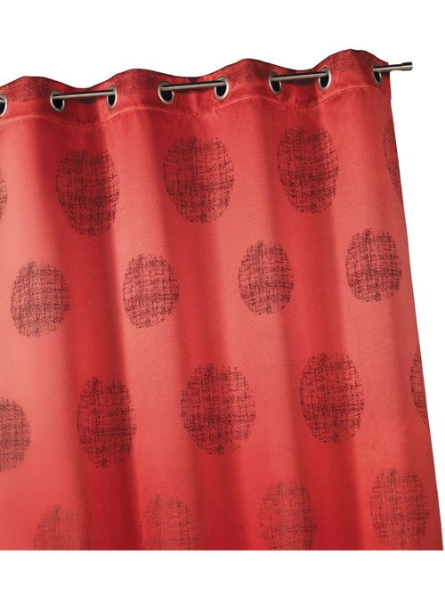 Rideau jacquard à motifs ronds chinés - Kiabi