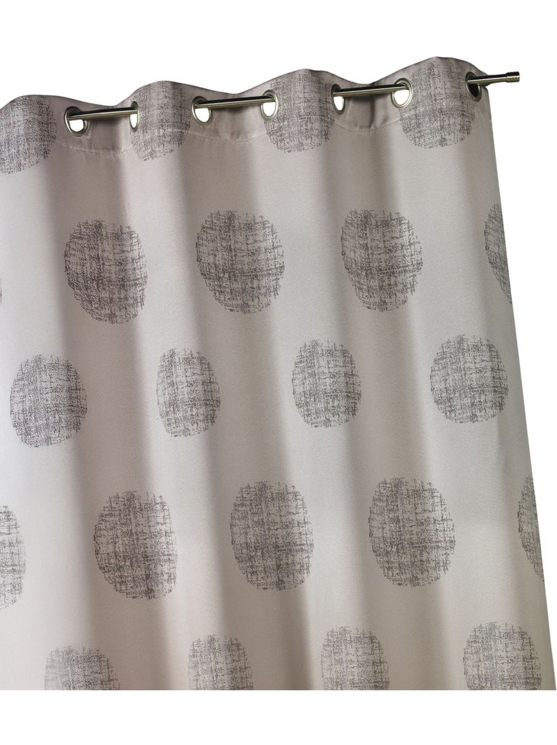 Rideau jacquard à motifs ronds chinés Taupe - Kiabi