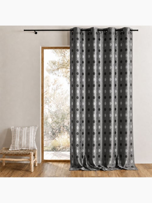 Rideau jacquard à pois ton sur ton - Kiabi