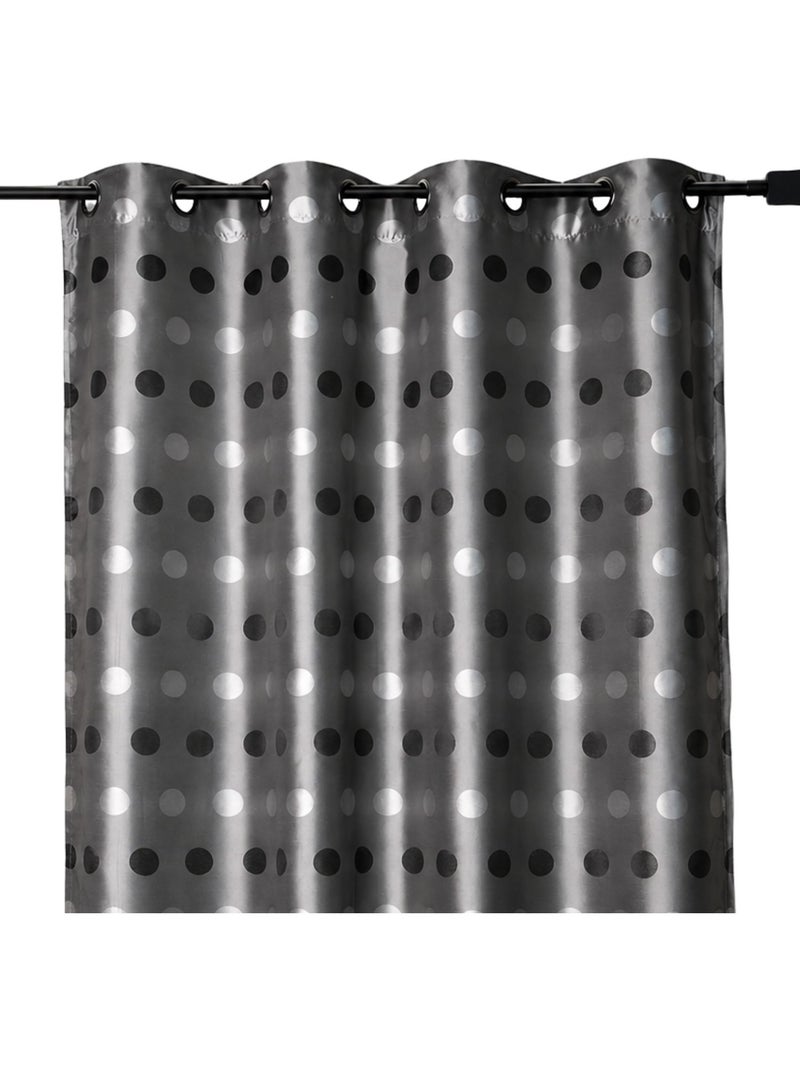 Rideau jacquard à pois ton sur ton Gris clair - Kiabi