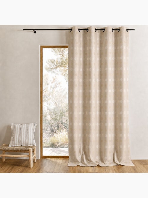 Rideau jacquard à pois ton sur ton - Kiabi
