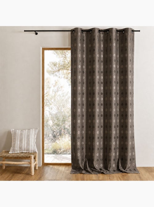 Rideau jacquard à pois ton sur ton - Kiabi