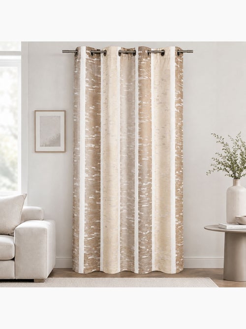 Rideau jacquard à rayures verticales colorées - Kiabi