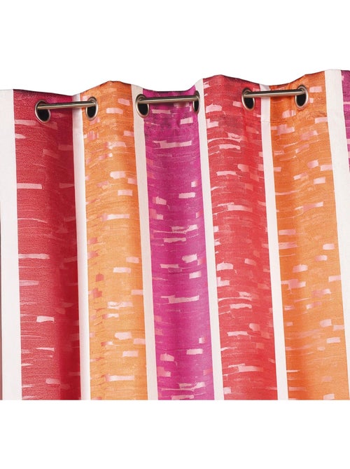 Rideau jacquard à rayures verticales colorées - Kiabi