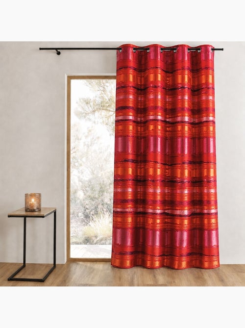 Rideau jacquard coloré rayé - Kiabi