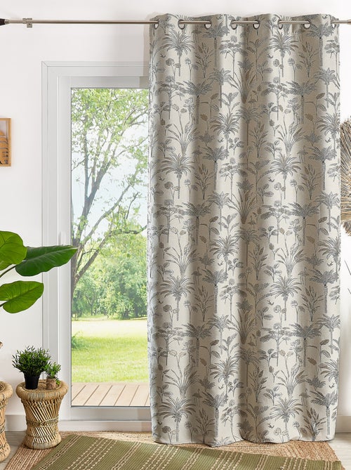 Rideau jacquard exotique motif palmier - Kiabi