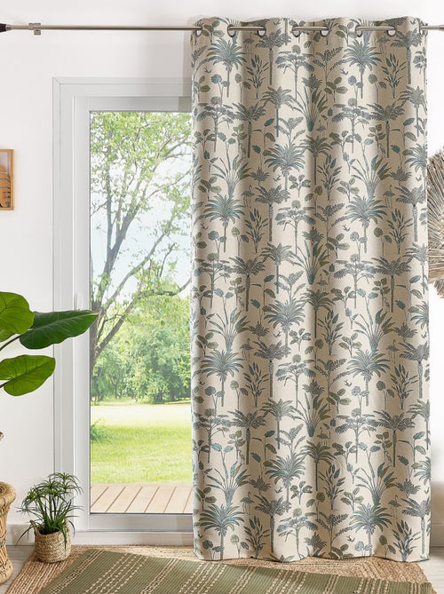 Rideau jacquard exotique motif palmier - Kiabi