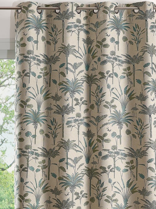 Rideau jacquard exotique motif palmier - Kiabi