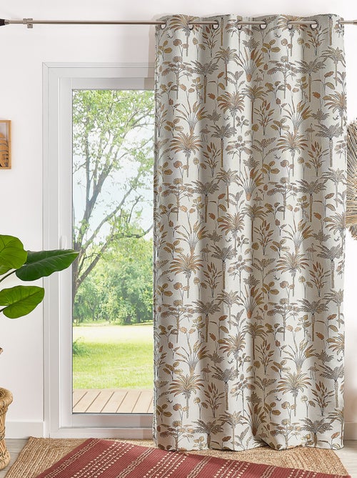 Rideau jacquard exotique motif palmier - Kiabi