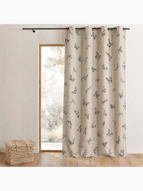 Rideau jacquard imprimés de papillons - Kiabi