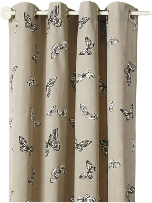 Rideau jacquard imprimés de papillons - Kiabi