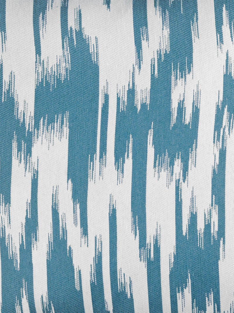 Rideau jacquard motif ikat en fils upcyclés Bleu - Kiabi