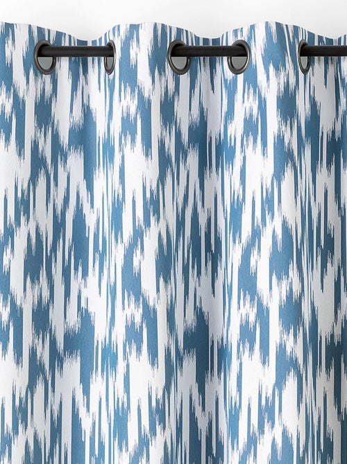 Rideau jacquard motif ikat en fils upcyclés - Kiabi