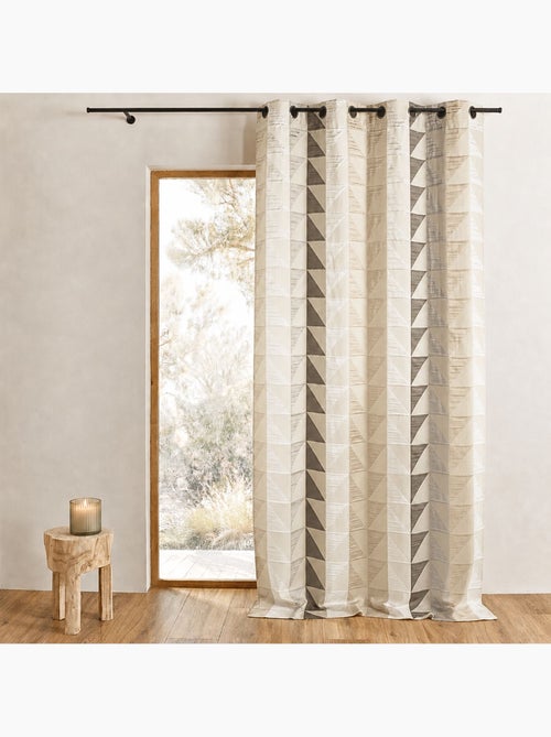 Rideau jacquard obscurcissant à imprimés triangulaires - Kiabi