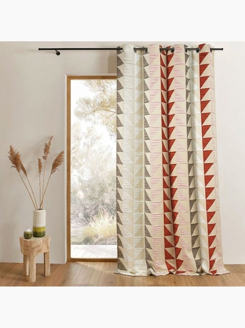 Rideau jacquard obscurcissant à imprimés triangulaires - Kiabi