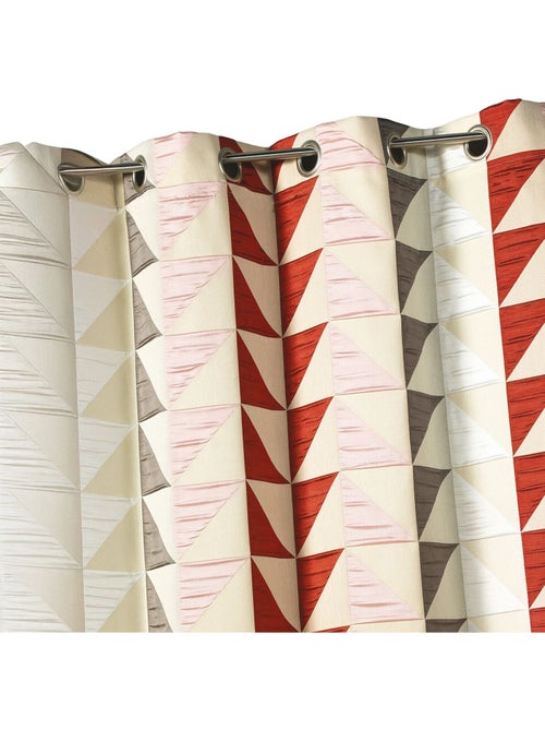 Rideau jacquard obscurcissant à imprimés triangulaires - Kiabi