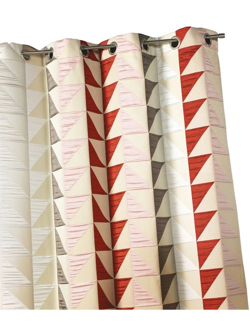 Rideau jacquard obscurcissant à imprimés triangulaires - Kiabi