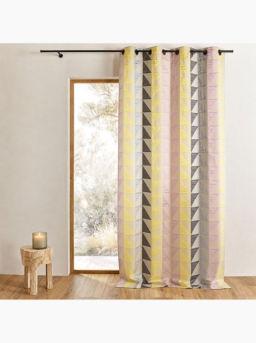 Rideau jacquard obscurcissant à imprimés triangulaires - Kiabi