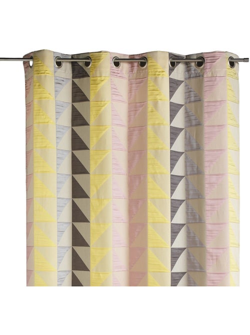 Rideau jacquard obscurcissant à imprimés triangulaires - Kiabi