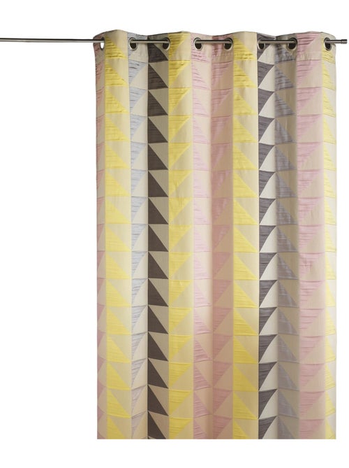 Rideau jacquard obscurcissant à imprimés triangulaires - Kiabi
