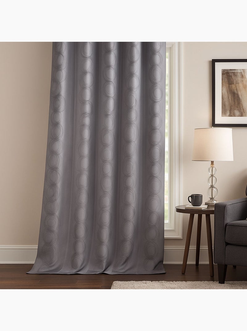Rideau jacquard print Cercle Design Gris clair - Kiabi