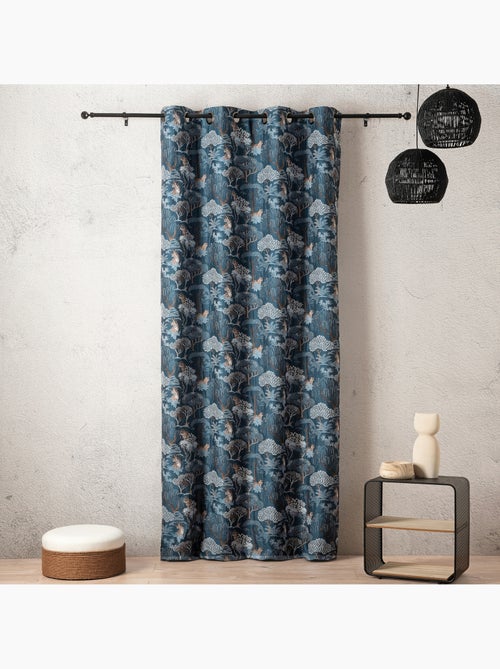 Rideau jacquard tamisant motif tigre japonisant - Kiabi Rideau jacquard tamisant motif tigre japonisant - Kiabi